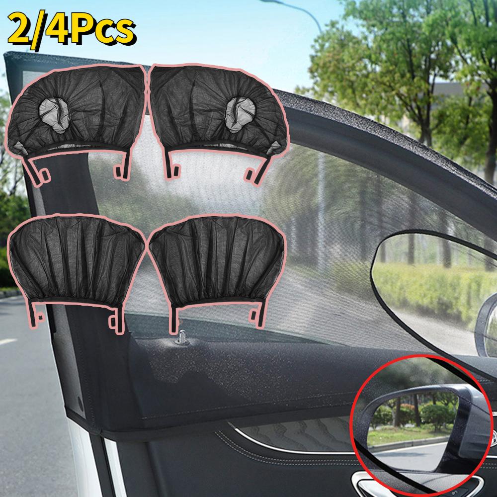 Uniwersalny zestaw osłon przeciwsłonecznych na boczne okna samochodu przód + tył siatka przeciw komarom osłona przeciwsłoneczna podwójna anty-UV auto