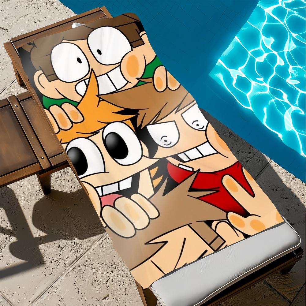 E-Eddsworlds cartoon cute anime Towel Beach Quick Dry Soft Pool Towels Gift for Travel Gym Shower Camping sports