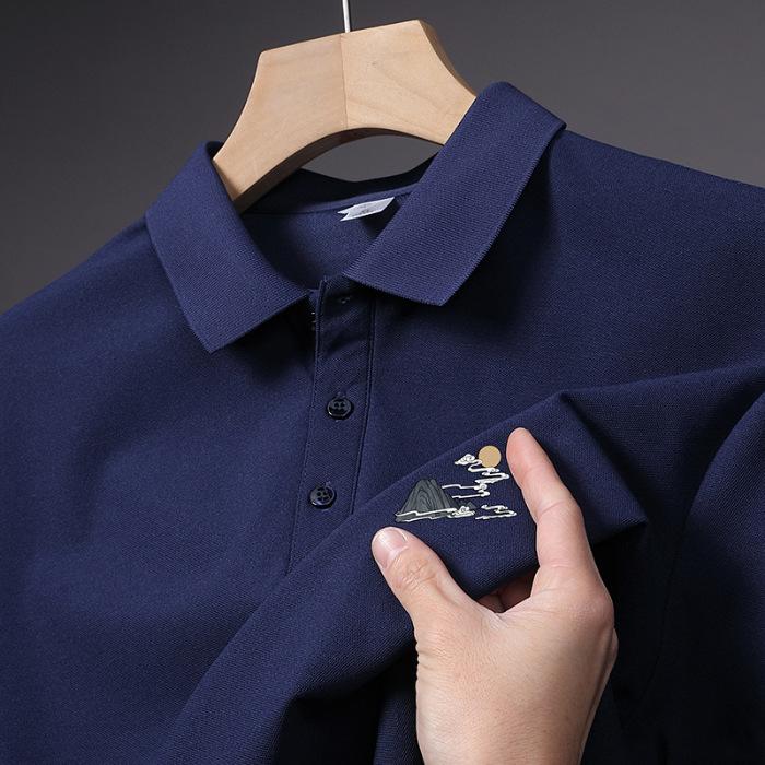 New Summer Men's Short-sleeved Top Thin Loose Lapel Short-sleeved POLO Shirt