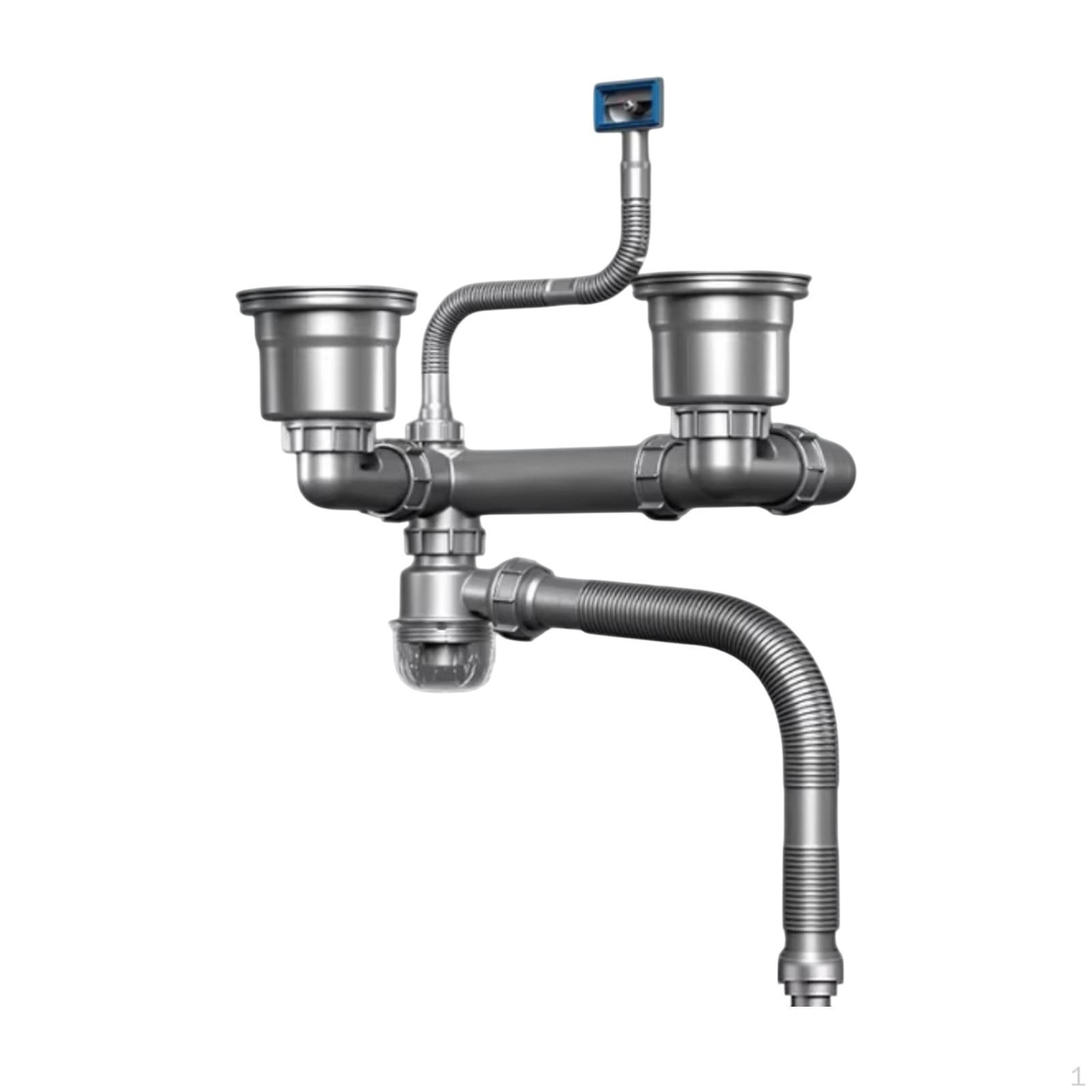 

Система слива для раковины с трубой в сборе для мытья овощей Double Slot