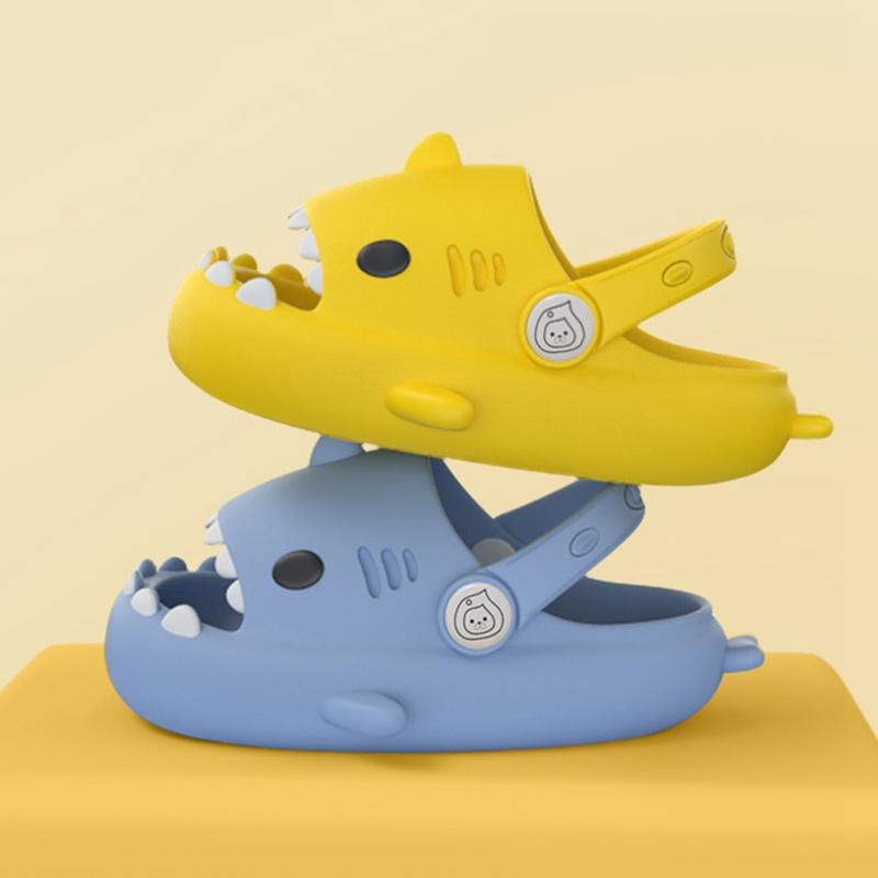Upgrade Summer Children Slippers Thick Sole 4cm Eva Shark Slippers Non-Slip Soft Bottom Baby Sandal Kids Shark Slides Home