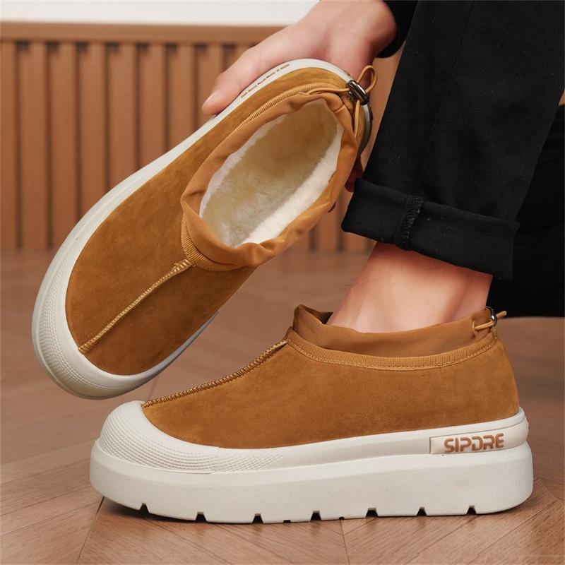 Winter Snow Boots for Men Fashion Designer Fur Boots Man Platform Warm Shoes Comfort Slip-On Men's Ankle Boots Botas De Nieve