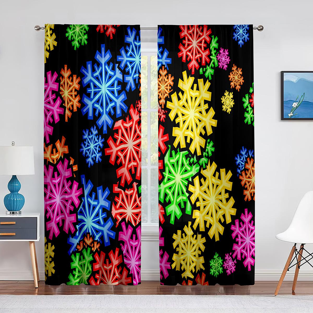 Снежинка Рождественская красная прозрачная занавеска для украшения гостиной Современная — фото 11