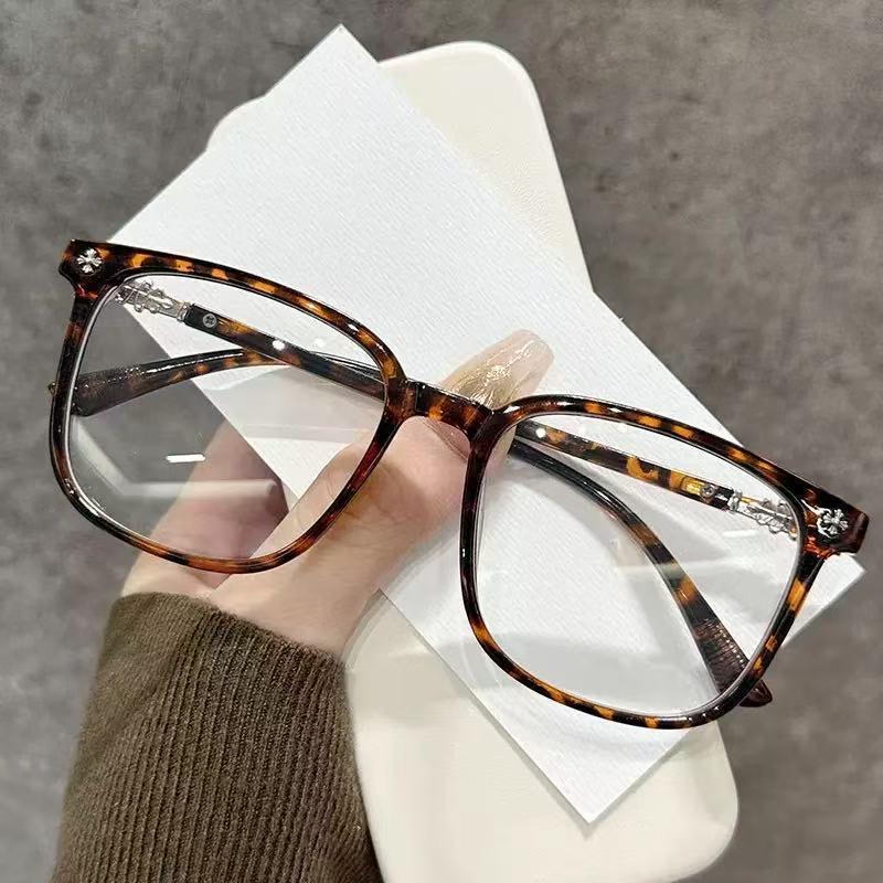 Retro Square Big Frame Blue Light Blocking Glasses - Fashionable Clear Lens