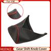 Echtes Leder Auto Schaltkrägen Getriebekopf Schaltknauf Abdeckung für Vw Jetta MK6 MK5 Golf 7 MK7 Bora Tiguan Polo