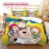 Family Guy Pattern Bedding Home Decoration Birthday Gift ( 1 Duvet Cover + 2 Pillowcase, Without Core),fan Merchandise.
