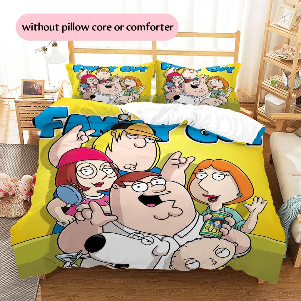 Family Guy Pattern Bedding Home Decoration Birthday Gift ( 1 Duvet Cover + 2 Pillowcase, Without Core),fan Merchandise.