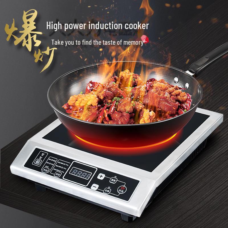 4G Life 3500W High-Power Induction Cooker: Stainless Steel Flat Desktop with Button Control for Home & Commercial Use
