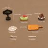 6Pcs/Set Cute Miniature Food Toy Dollhouse Mini Cake Pad Paper Tray Knife And Fork Model For Doll Kitchen Accessories