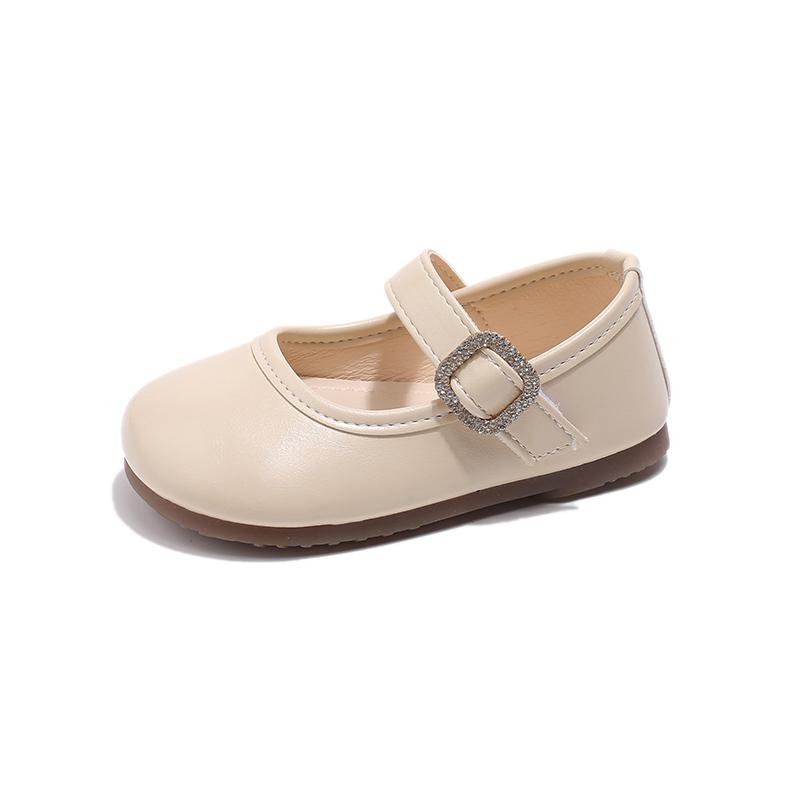 Girls Toddler Shoes 2-12 Years Old Brown Round Head Fashion Hundred Girls Mary Jane Shoes Beige Non-slip Children's Baby Sandals