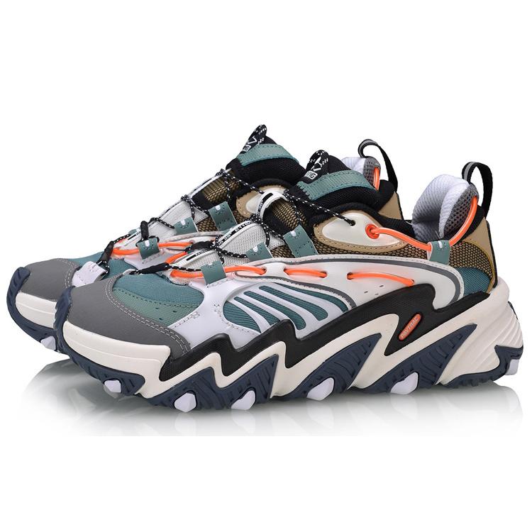 New LiNing X Claw Shock Absorbers Slip Resistant Low Top Casual Shoes Women's Brown Green Orange AGLQ014-4