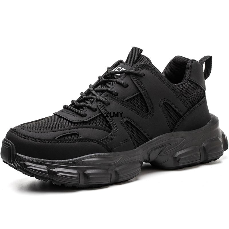

ZLMY Женская защитная обувь, дышащие кроссовки со стальным носком, легкая рабочая обувь, защитные ботинки с защитой от проколов, женские рабочие ботинки 37 чёрный