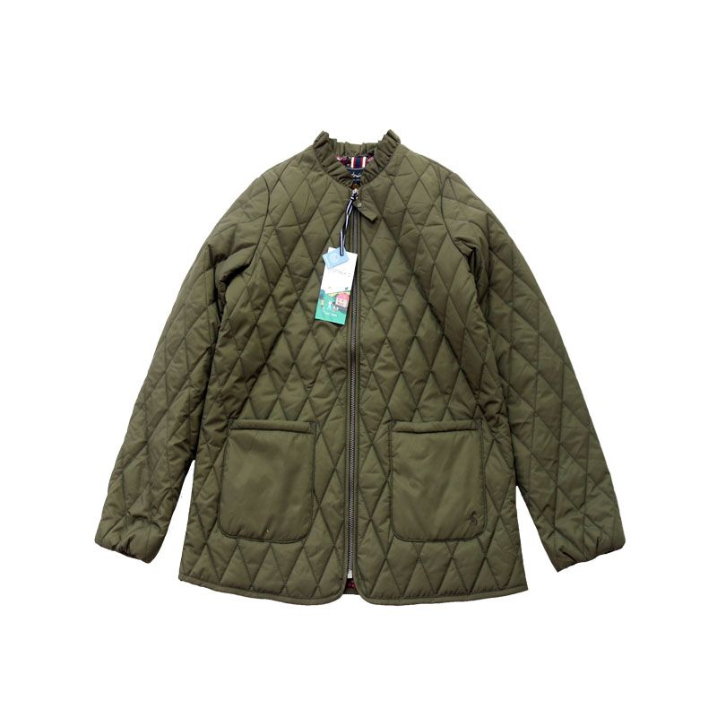 

UK Plus Size Thin Diamond Lattice Casual Coat Cotton Coat Army green 22