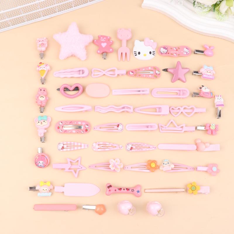 30/50 шт. Аксессуары Hello Kitty Заколка Зажим для волос Hello Kitty Sanrio Розовый Зажим для волос Случайный набор Заколок Для Девочек Рождественские Подарки