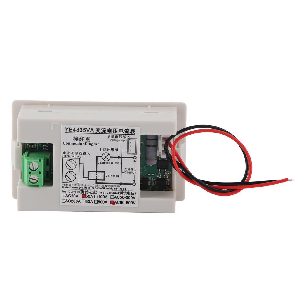 White YB4835VA High Accuracy Sine Wave Current Digital Display Dual Meter Amperemeter Voltmeter