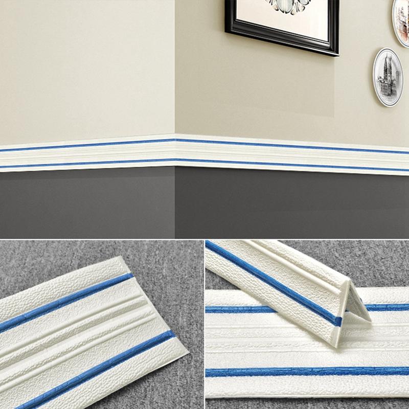 

230смX14см самоклеящаяся линия плинтуса 3D пенопластовая полоса для стен наклейки водонепроницаемая плитка бордюрная бумага декор настенная наклейка