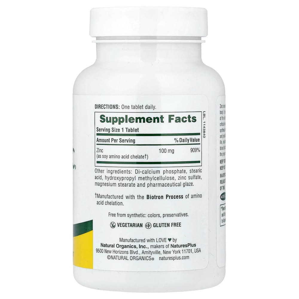 Nature's Plus Langzeit-Mega-Zink 100mg 90 Tabletten