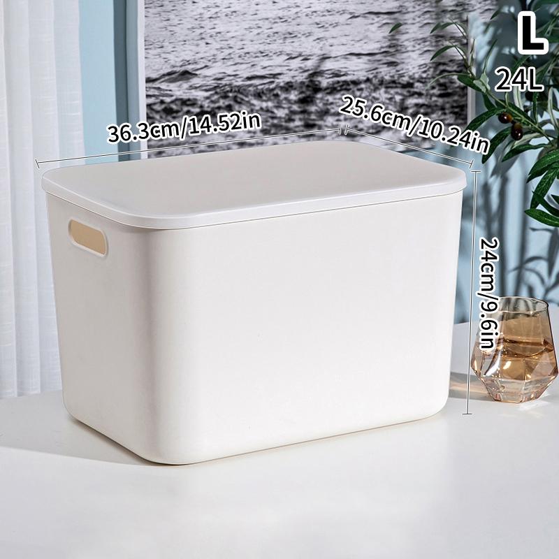 Складной ящик для хранения с крышкой, органайзер для косметики, контейнер для хранения одежды, большой ящик для хранения игрушек и закусок L/24L