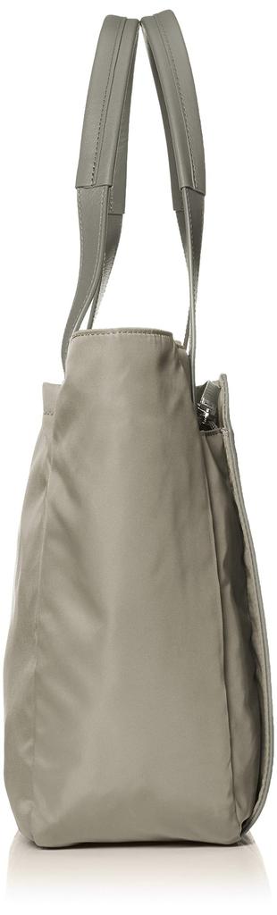 Isaac Nylon and Leather Square Tote Bag, Medium, Y91-05-02, Greige