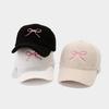 Women'S Autumn And Winter Sheepskin Warm Cap, Fashionable Bow Embroidery Teddy Fur Face-Enhancing Small Baseball Cap