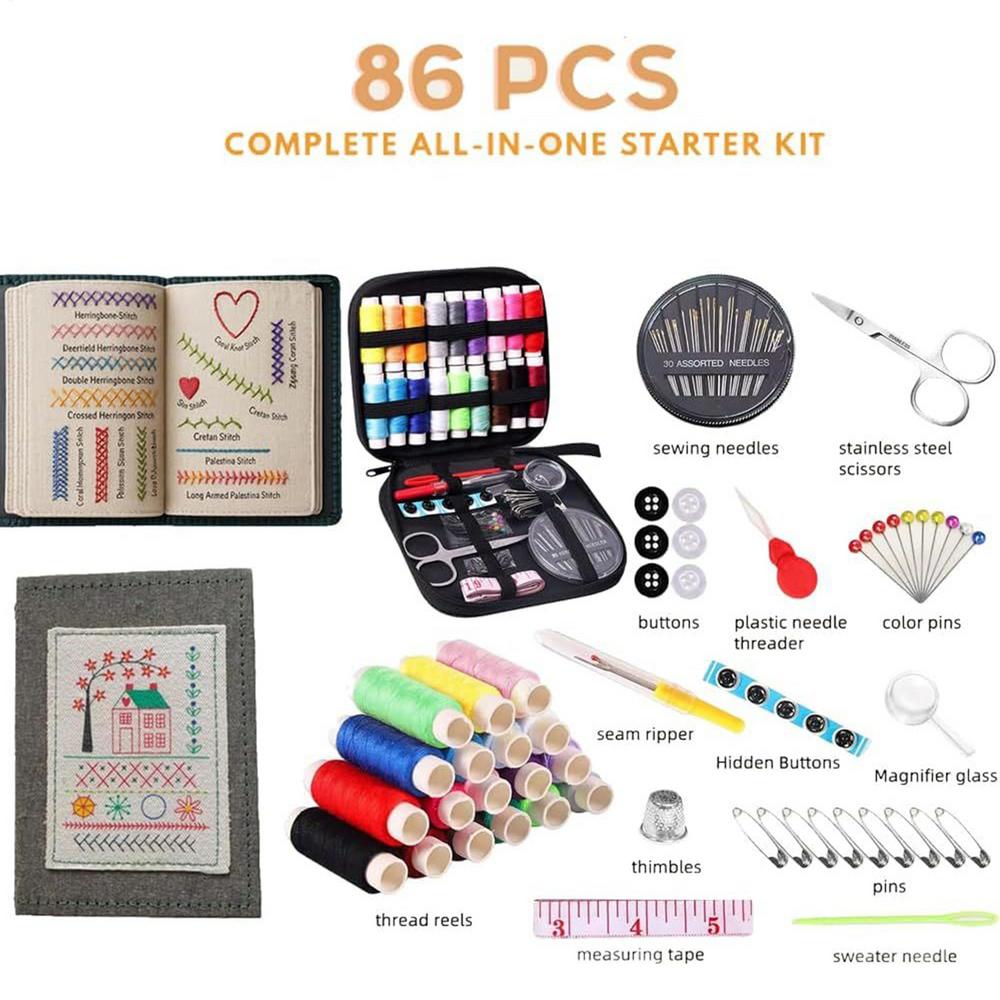 

Embroidery Book for Beginners 106 Patterns Portable Instructional Tutorial Sewing Tools Adults Beginners Hand Embroidery Kit