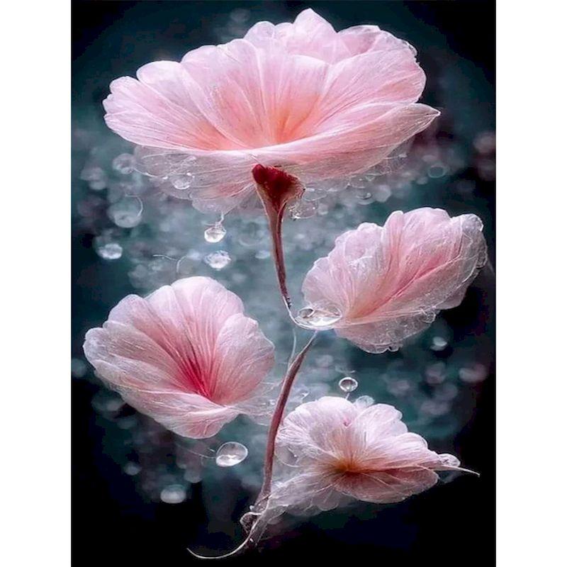 

Полный квадратный/круглый алмазный рисунок розовые цветы Алмазная вышивка крестиком для взрослых детский подарок декор для Ho Full Round 30x40CM