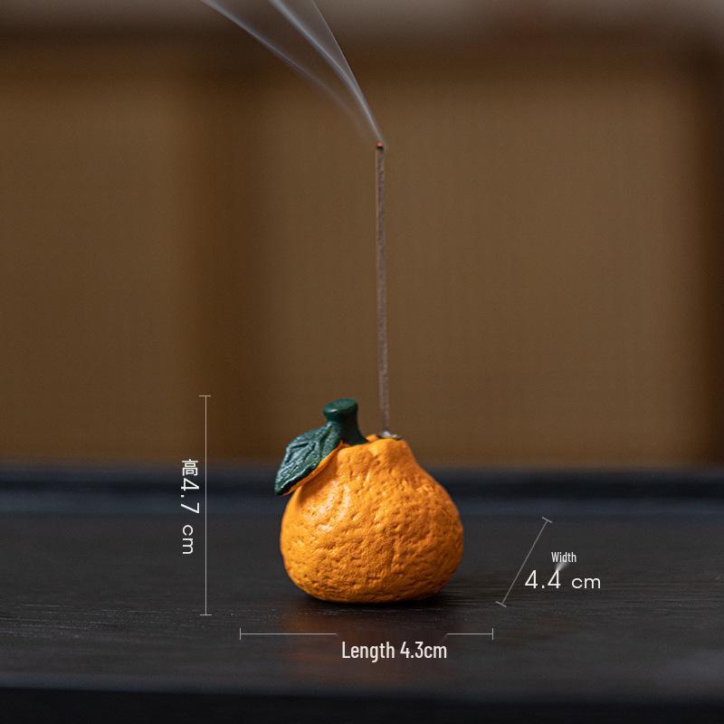 Ugly Orange Ceramic Incense Holder for Home and Tea Room