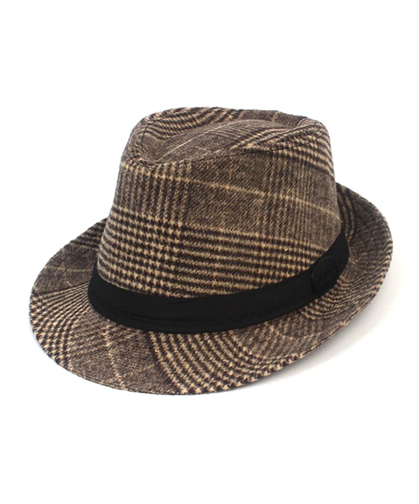 Yunibeosyeolkemiseuteuli Bu Glencheck Beige Wool Fedora Fedora