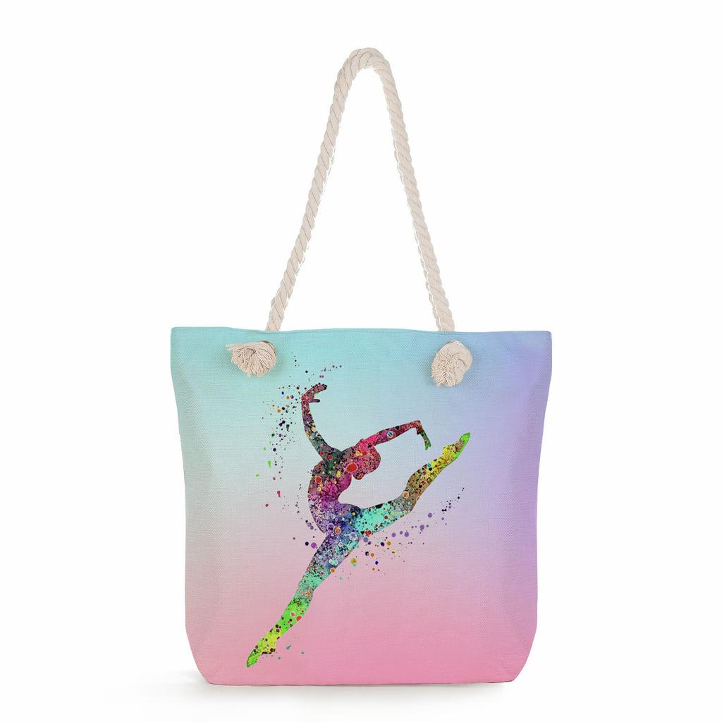 Gymnastics Print Thick Rope Single-shoulder Beach Bag  7248