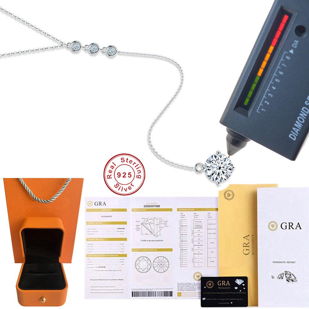 Cbtb Fashion with Tassel Chain Moissanite Pendant Necklace for Women Wedding Luxury Jewelry US