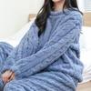 Herbst Frauen Feste Warme 2 Stück Sets Verdicken Samt Rippen Fleece Set Pullover und Hosen Frauen Casual Pyjama Sets