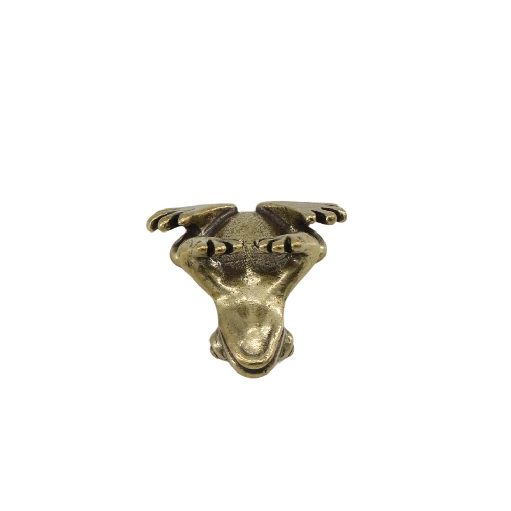 Solid Pure Copper Gifts Animal Toad Tabletop Ornament Frog Statue Miniatures Figurines Frog Pendant