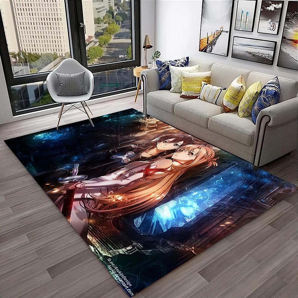 Sword Art Online SAO Novel Cartoon Carpet Rug for Home Living Room Bedroom Sofa Doormat Decor,kids Area Rug Non-slip Floor Mat
