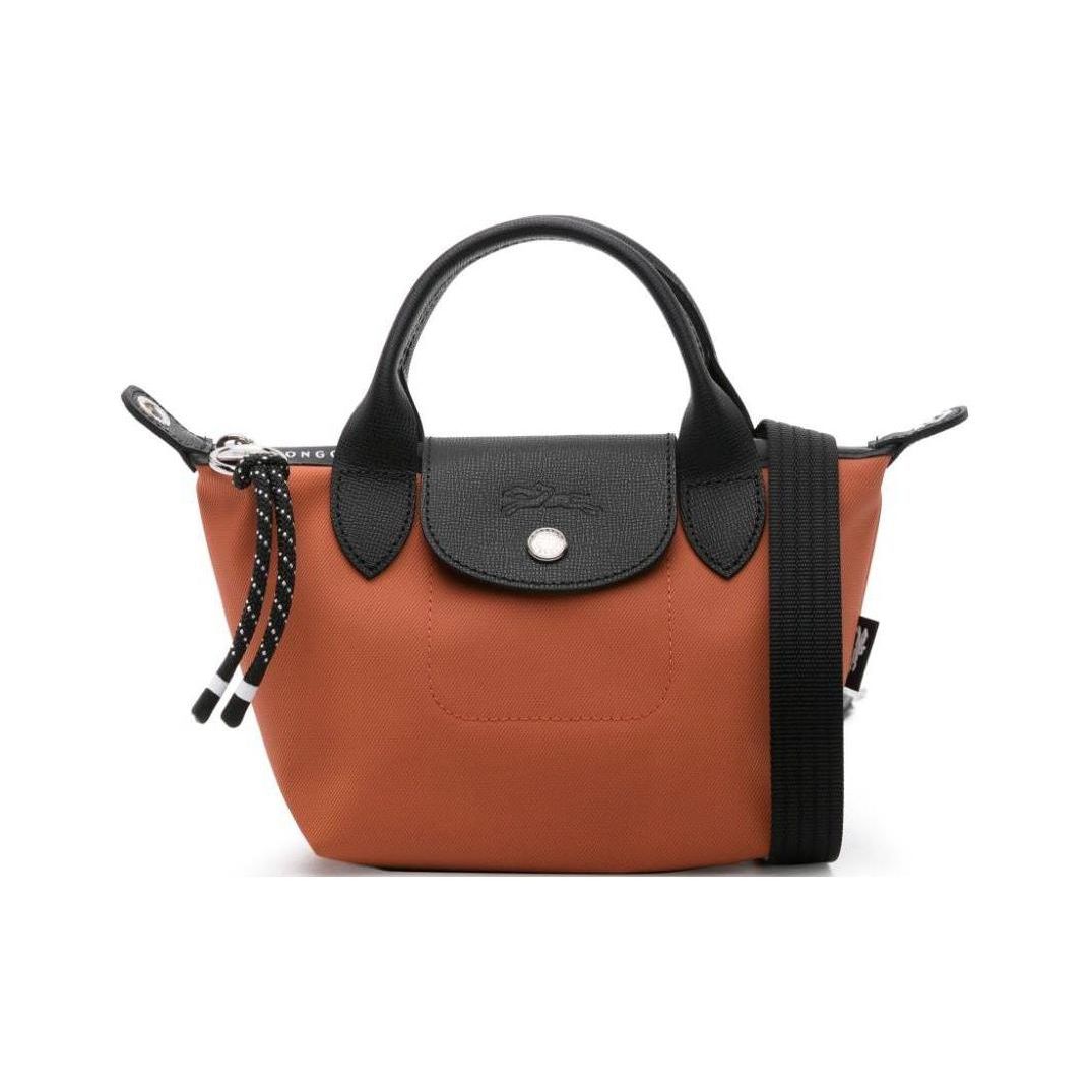 

Longchamp Le Pliage Energy Logo Engraved Silver Hardware Recycled Cotton Mini Tote Bag Women tote bag Rust-Brown Black 1500HSR003 Basic Set (Bag)