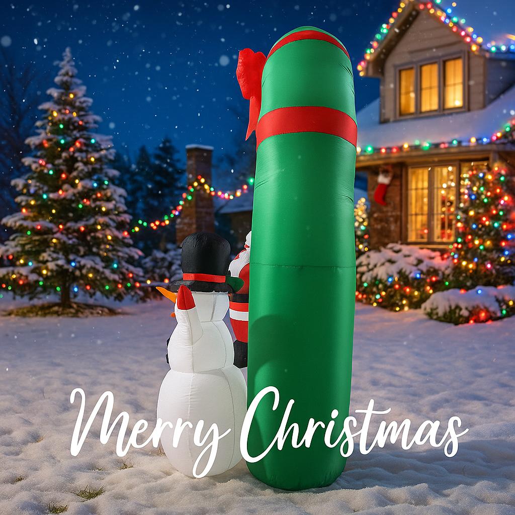 10.17FT Yard Party Decoration Inflatable Arch Santa Claus Snowman Toy LED Lit Xmas Home Supplies Ornament Christmas Holiday Gift