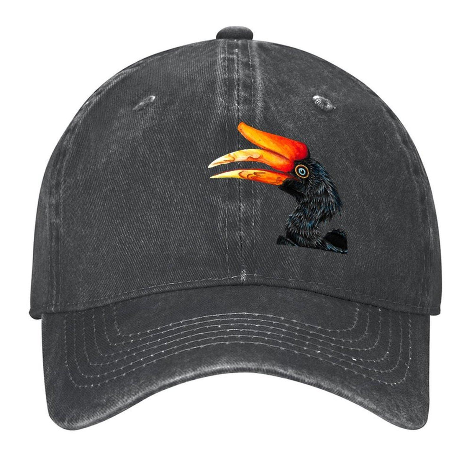 

Rhinoceros hornbill bird ink and watercolour Baseball Cap Ball Cap winter hats for men sun caps Luxury Woman Mens
