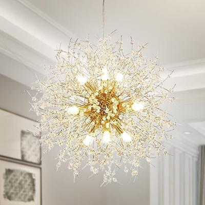 12 Ampullü Karahindiba Havai Fişek Avize Modern Kristal Sarkıt Aydınlatma LED Kristal Tavan Lambaları Sarkıt Lambalar (ampul dahil DEĞİLDİR)
