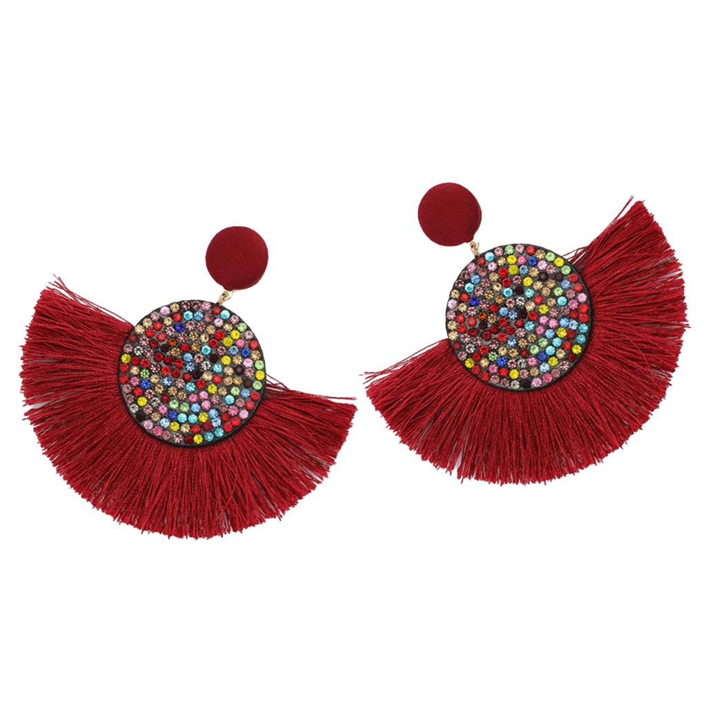 1 Pair Tassel Earrings Fringe Hanging Ornament Ears Pendants Fashion Accessory Jewelry Adornment Bohemian Girl Earring for Decor