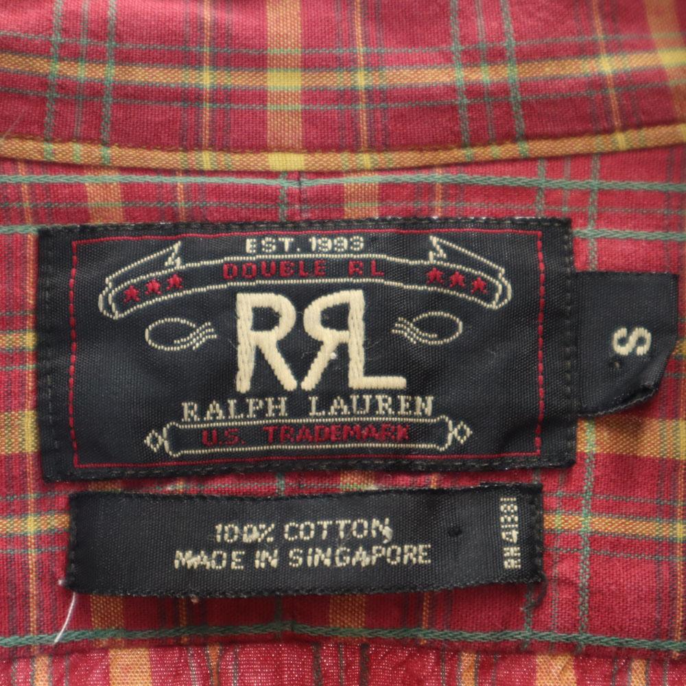 RRL 90s Initial tag Red 3 stars Old Check Pattern Long sleeve shirt Men's Used