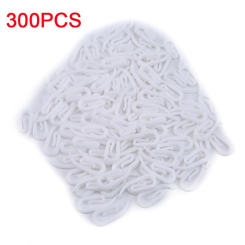 100 Stück Weiße Hängegardinenhaken Haushalt Kunststoff Gardinenhaken Halter Fensteraufhänger Gardinenstangen Schienen Zubehör