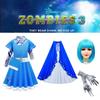 Zombies Kids Cosplay Costume Girls Dress Cloak Wig Bag Halloween Gift Outfit