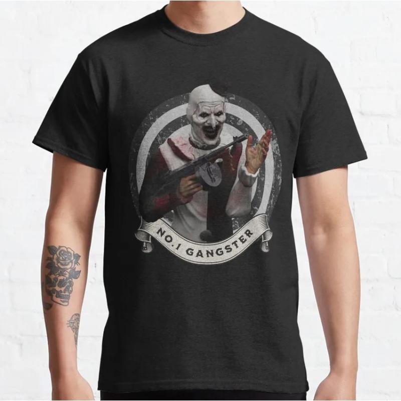 Vintage Terrifier TShirt for Men Horror Movie Scary Clown QHalloween Terrifier Film 100 Cotton Printed Tees Gift Idea Tops