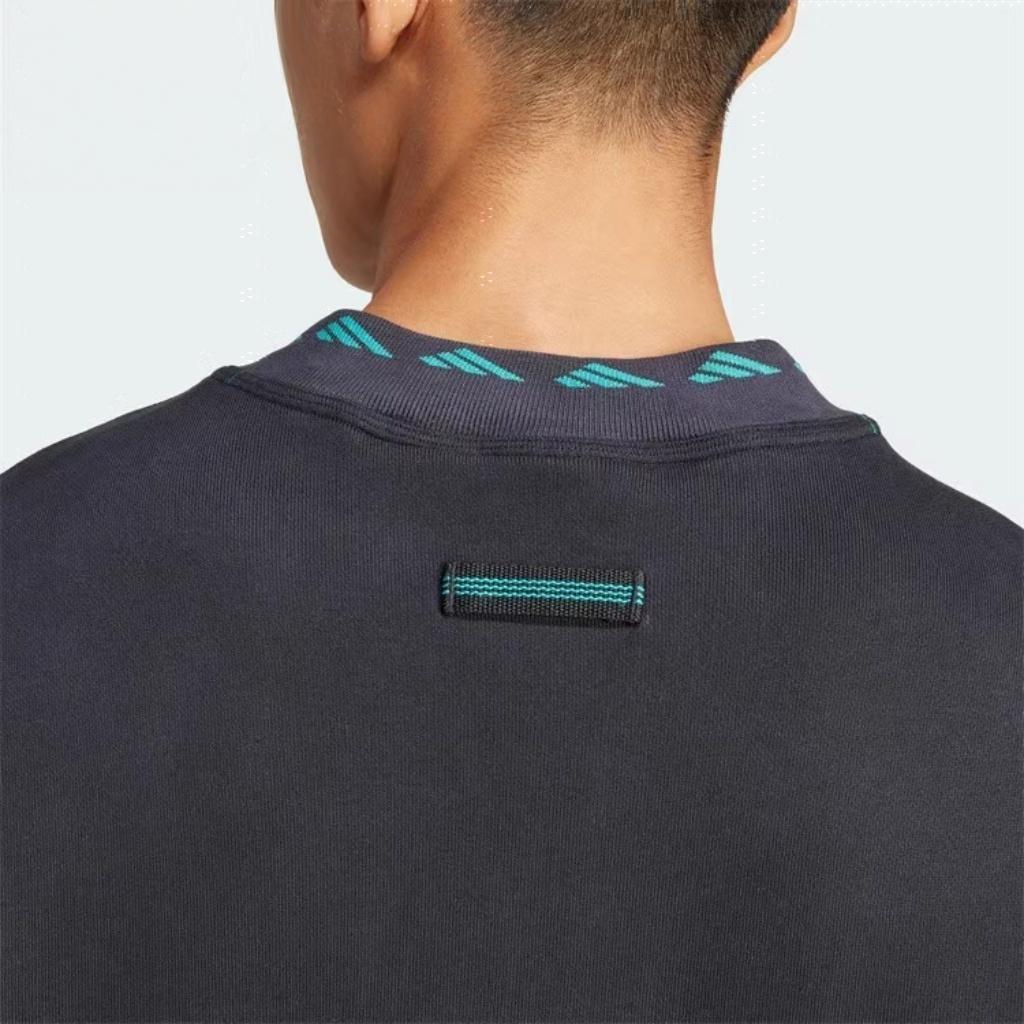 Adidas Equipment Series SS25 EQT Fleece HZ Fashion Comfortable Versatile Fleece Half-Zip Long Sleeve Sweatshirt Men Sweatshirt Black JP0357