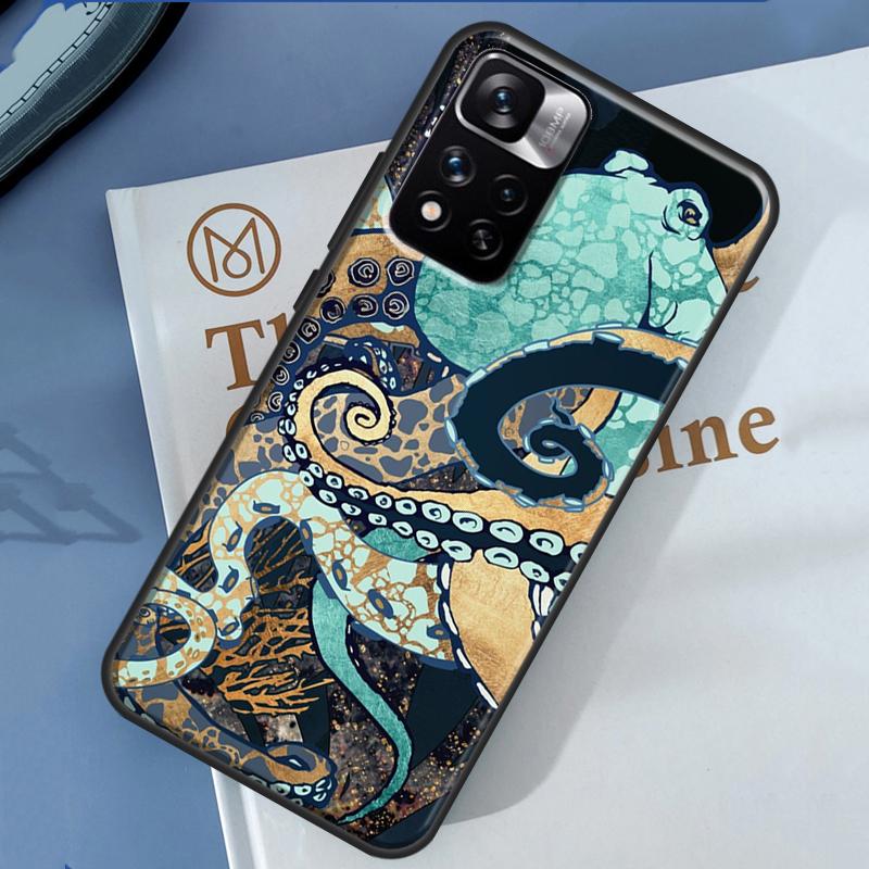 Marine Life Ocean Octopus Case For Xiaomi Redmi Note 14 13 11 9 10 12 Pro 9S 10S 11S 12S Redmi 10C 12C 13C 14C Cover