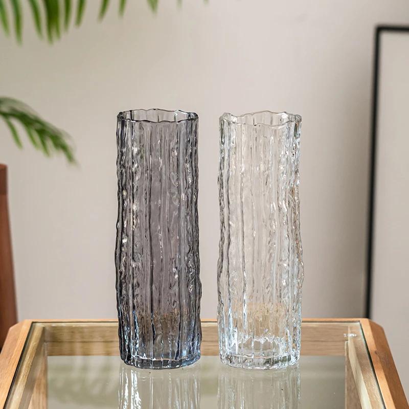 Vase Ornament Living Room Flower Arrangement Glass Transparent Light Luxury High-end Feeling Water Nourishment Lily Rose Hydropo