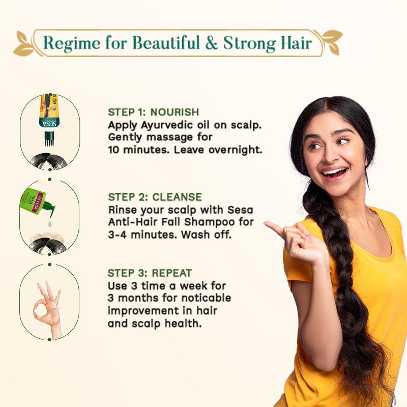 SESA Ayurvedic Hair Oil For Hair Fall Control & Growth With Bhringraj And 17 Herbs 5 Oils 90ml Pack Of 1