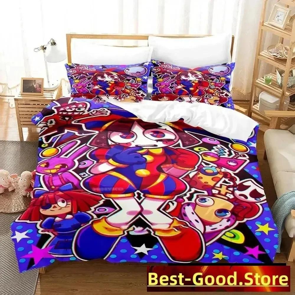 3D Erstaunliches Cartoon Digitaler Zirkus Bettwäsche Set Bettbezug Voll Queen King Größe Kissenbezug Bedruckt Erwachsener Kind Schlafzimmer Einzel Doppel