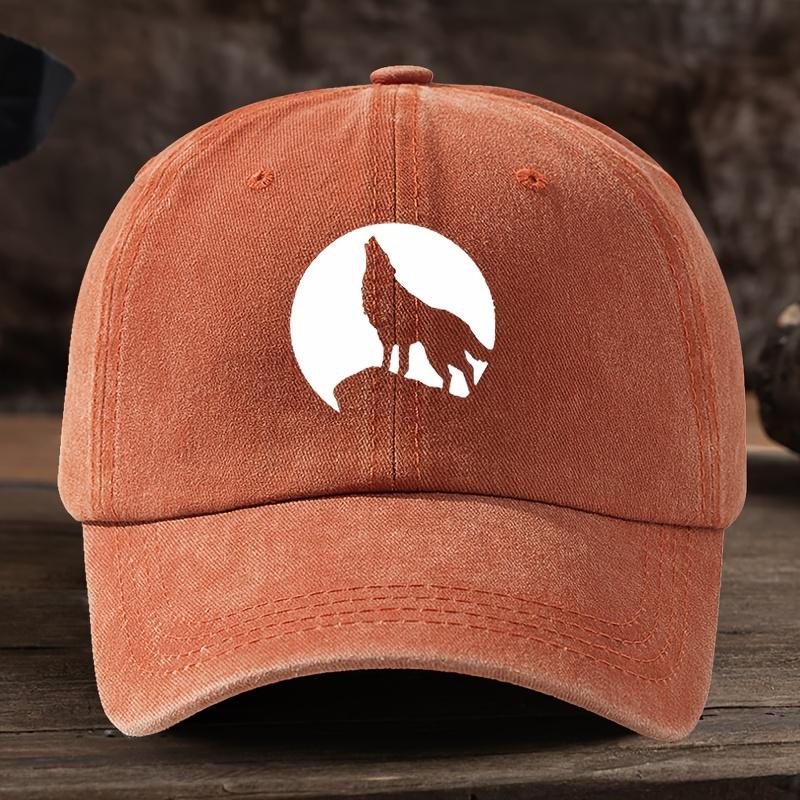Funny Wolf Print Baseball Hat Unisex Outdoor Fashion Versatile Peaked Cap