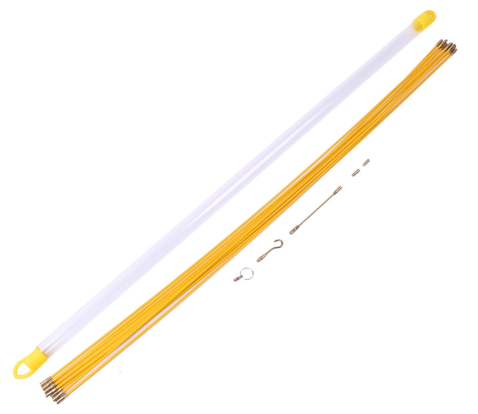 

Mook Cable Guide, 1m x 10 pieces, 10m Wire Pulling Rod, Wire Guide, with Tip Attachment, MK-005 (Pack of 10)