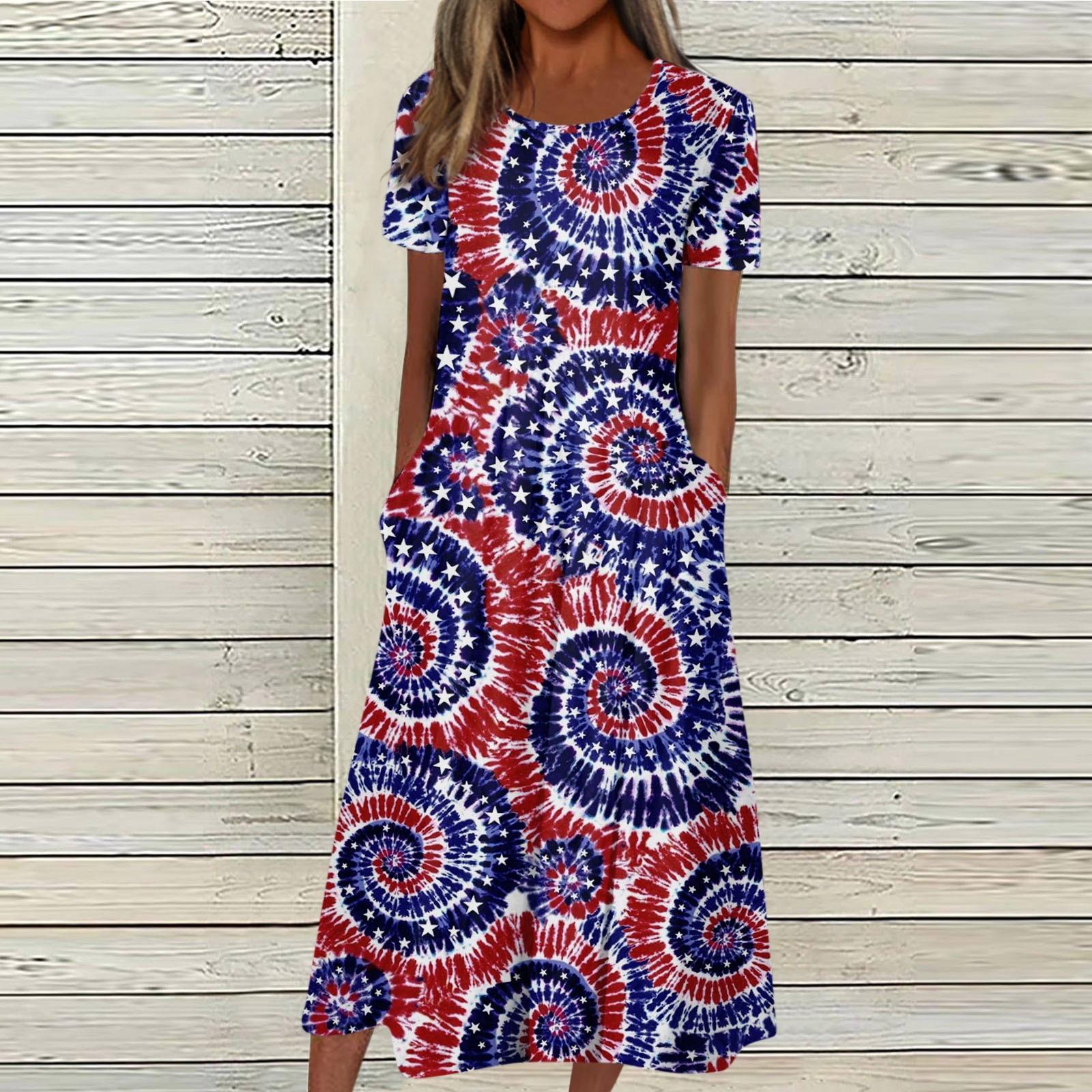 Женское летнее повседневное модное платье с коротким рукавом и карманом на День — фото 7